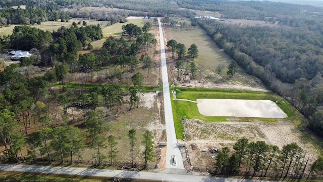 bird's eye view with a rural view