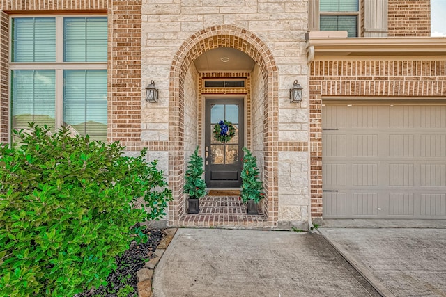 entrance to property with a garage