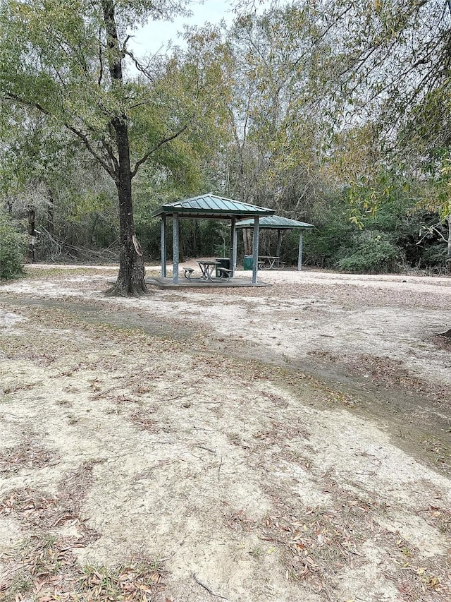 view of yard with a gazebo