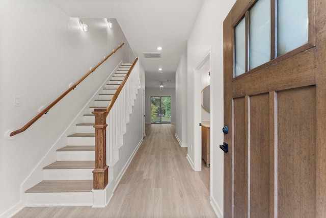 entryway featuring light hardwood / wood-style floors