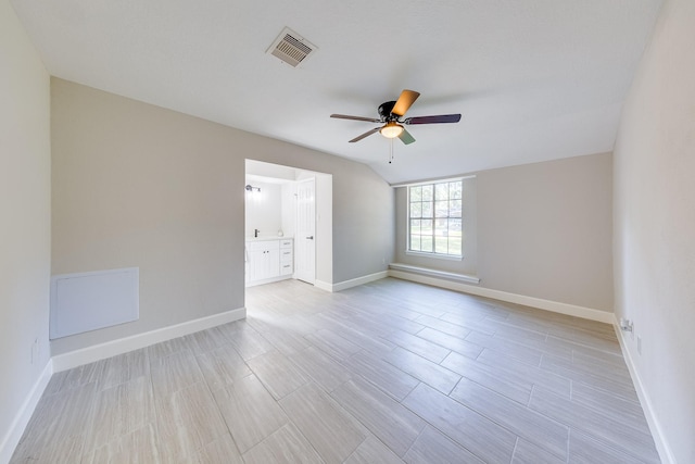 spare room with ceiling fan