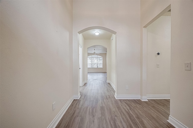 hallway featuring light hardwood / wood-style floors