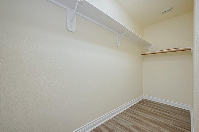 spacious closet with wood-type flooring