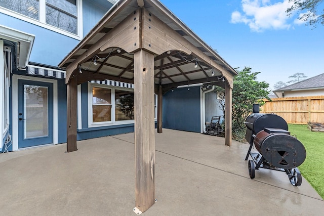 view of patio / terrace with a gazebo