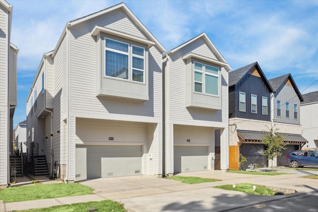 view of property featuring a garage