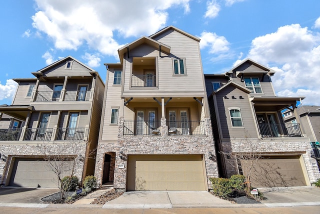 view of property featuring a garage