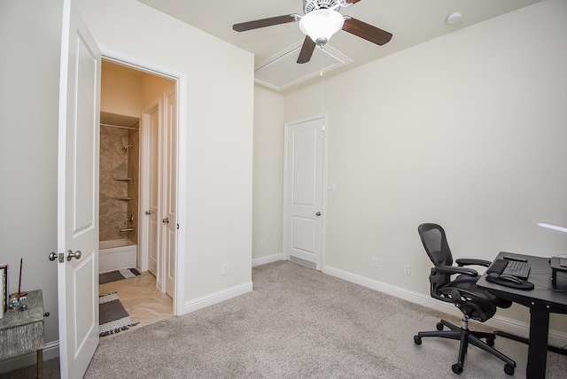 view of carpeted office