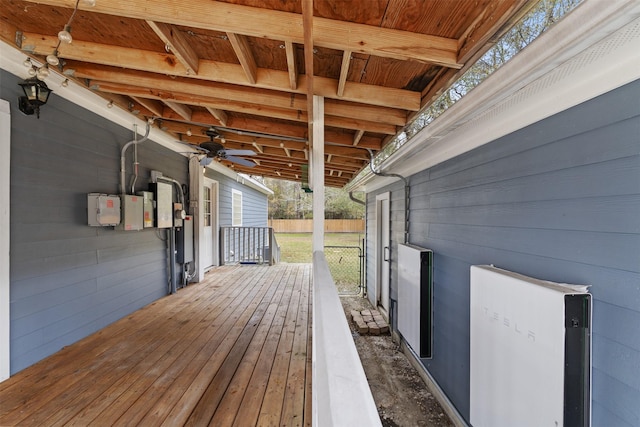 deck with ceiling fan