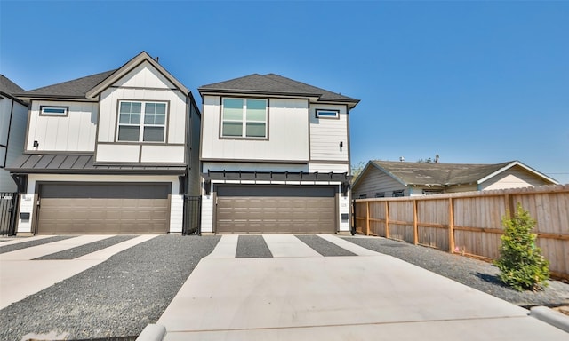 view of front of house with a garage