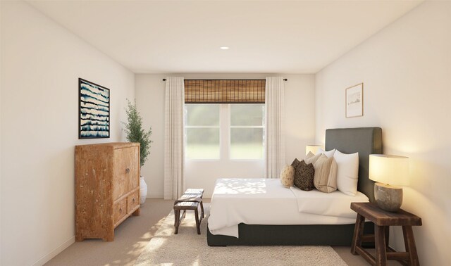 carpeted bedroom with baseboards