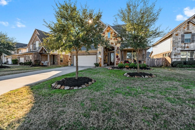 view of front of home with a front yard