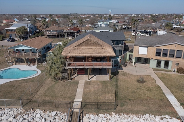 drone / aerial view featuring a residential view