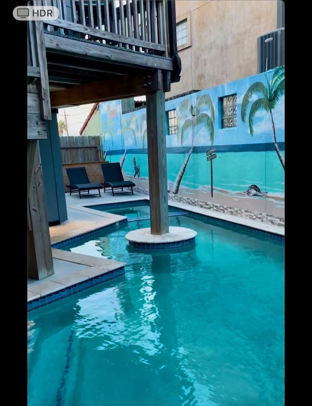 view of pool featuring fence and a fenced in pool