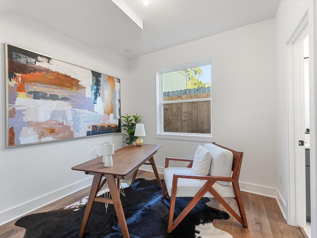 interior space with hardwood / wood-style flooring