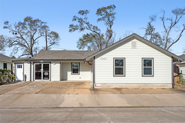 view of single story home