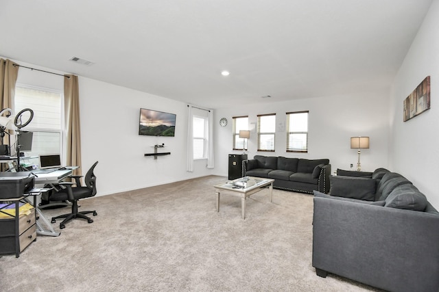 view of carpeted living room