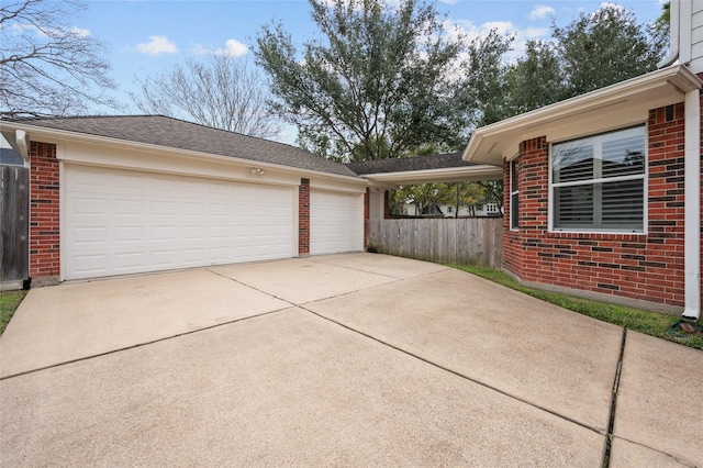 view of garage