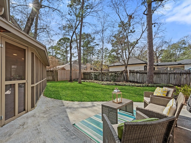 view of patio / terrace with an outdoor hangout area