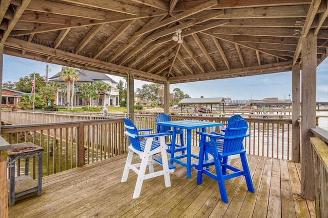 deck with a gazebo