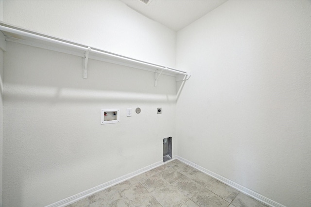 laundry room featuring washer hookup, gas dryer hookup, and electric dryer hookup