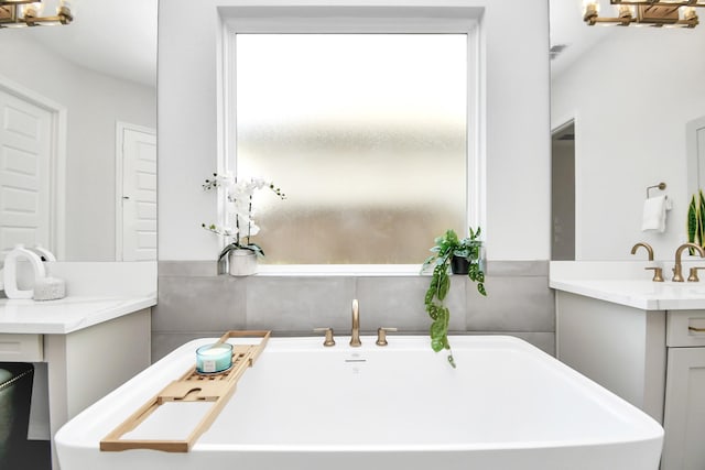 bathroom featuring a bathtub and vanity