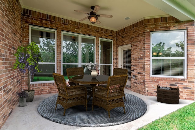 view of patio / terrace with ceiling fan