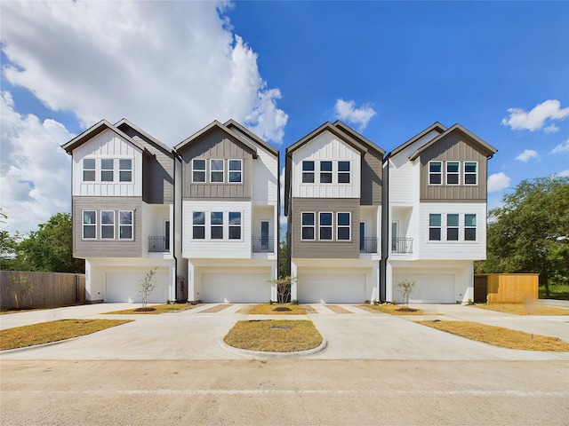 view of property featuring a garage