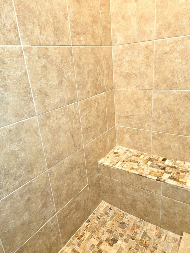 interior details featuring tiled shower