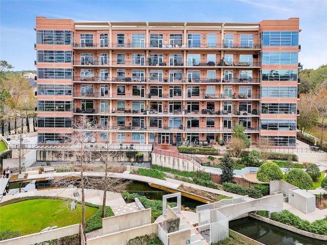 view of property with a water view