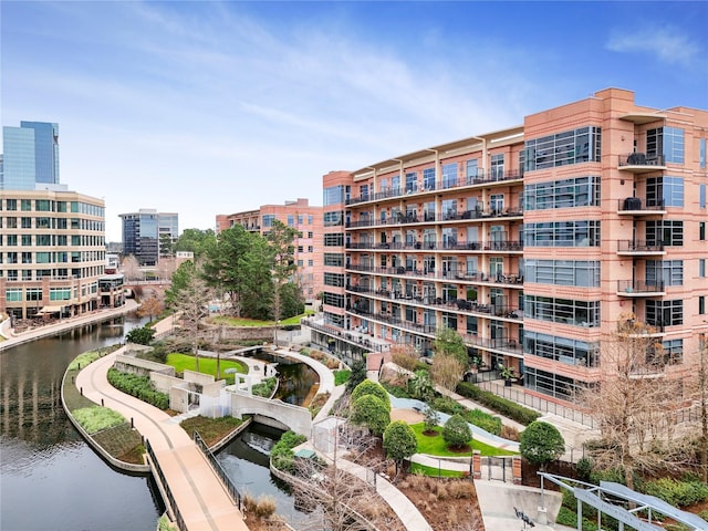 view of property with a water view