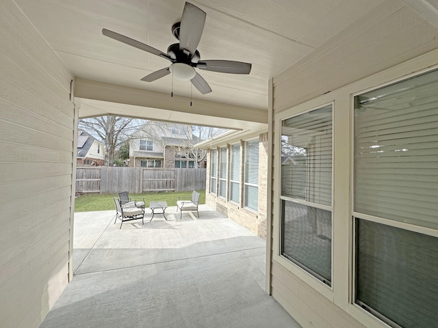 view of patio / terrace with ceiling fan