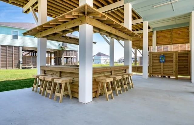 view of patio / terrace featuring a bar