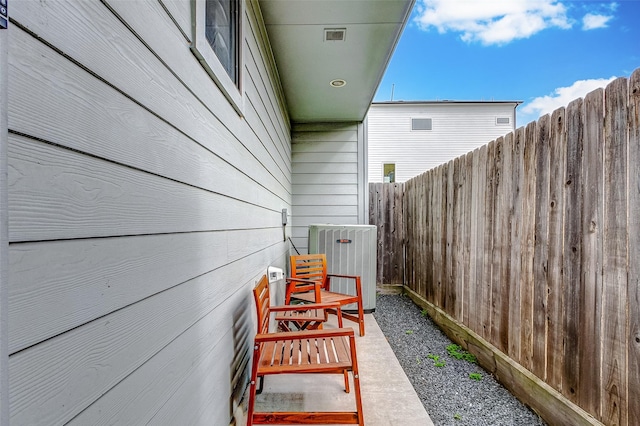 view of patio / terrace featuring cooling unit