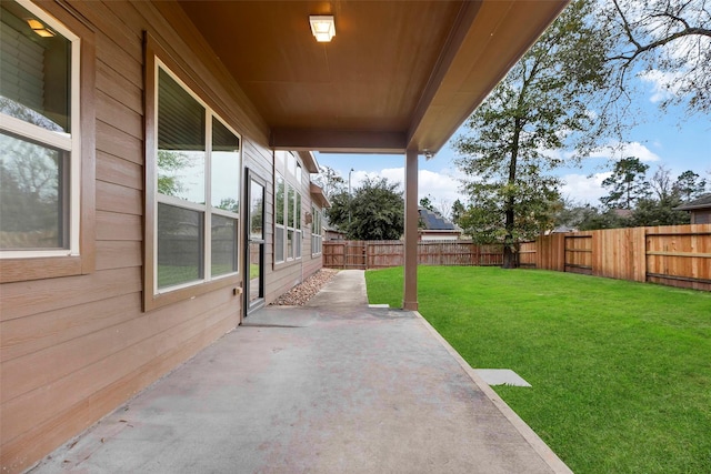 view of yard with a patio area