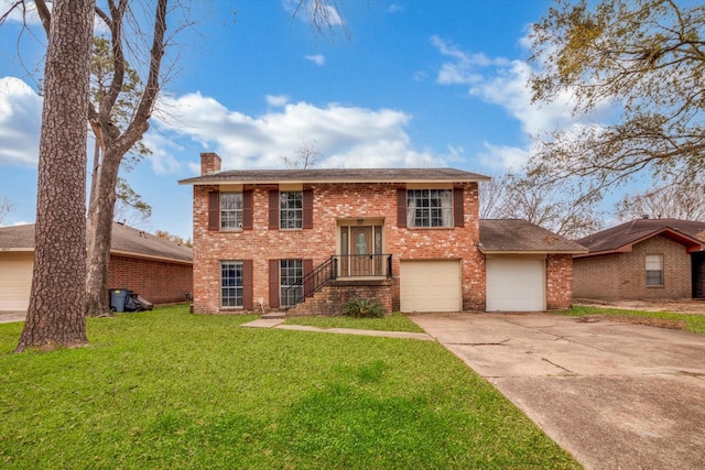 view of front facade with a front yard