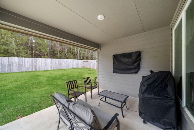 view of patio / terrace featuring a grill