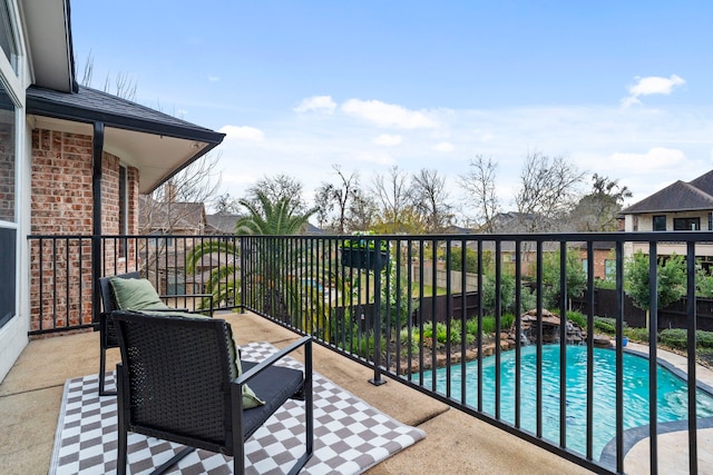 balcony with a patio area