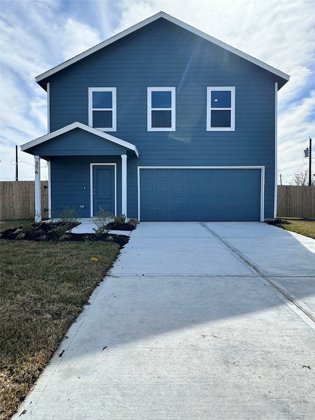 view of property with a garage