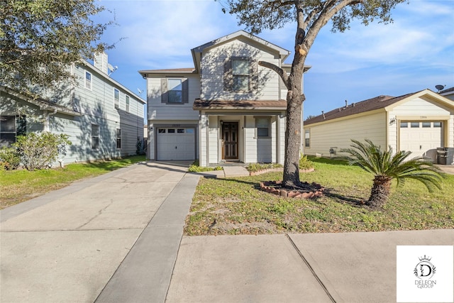 view of front facade with a front lawn