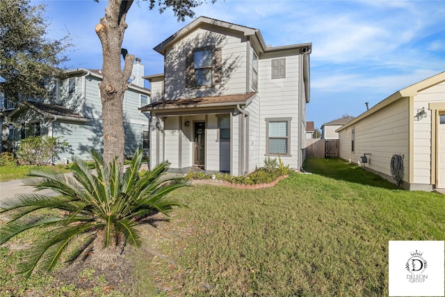 view of front facade with a front lawn