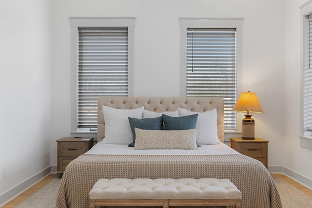 bedroom featuring light hardwood / wood-style floors