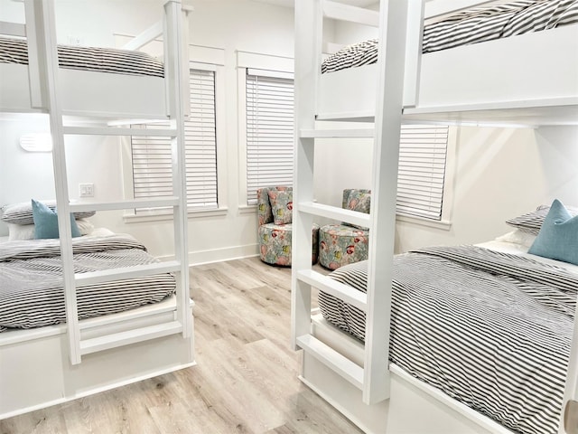 bedroom featuring light wood-type flooring