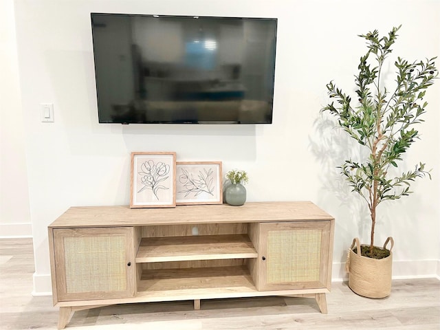 interior details with hardwood / wood-style flooring