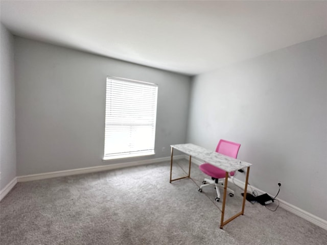 office with light colored carpet