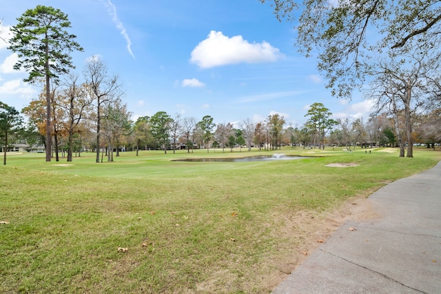 view of property's community featuring a yard