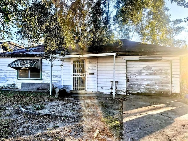 exterior space featuring a garage