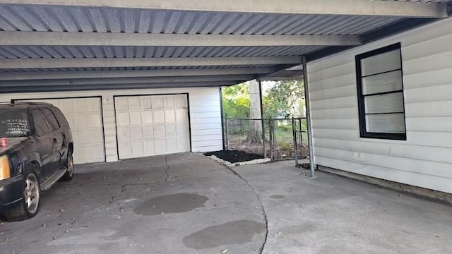 view of garage