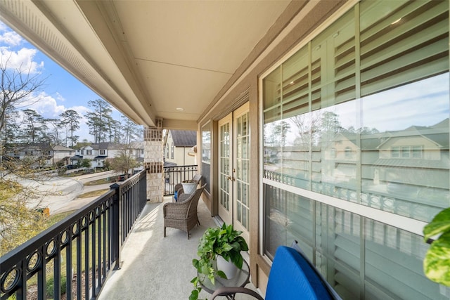 balcony with french doors