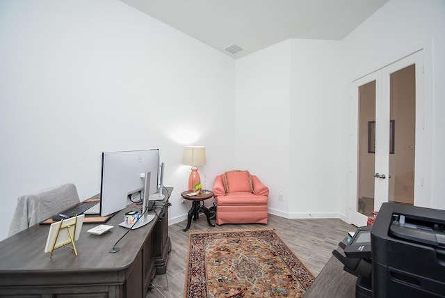 office area with french doors