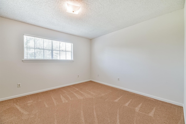 empty room featuring carpet floors and a textured ceiling